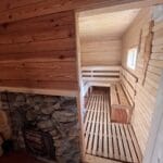 Widok na saunę w Leśnym Dworku